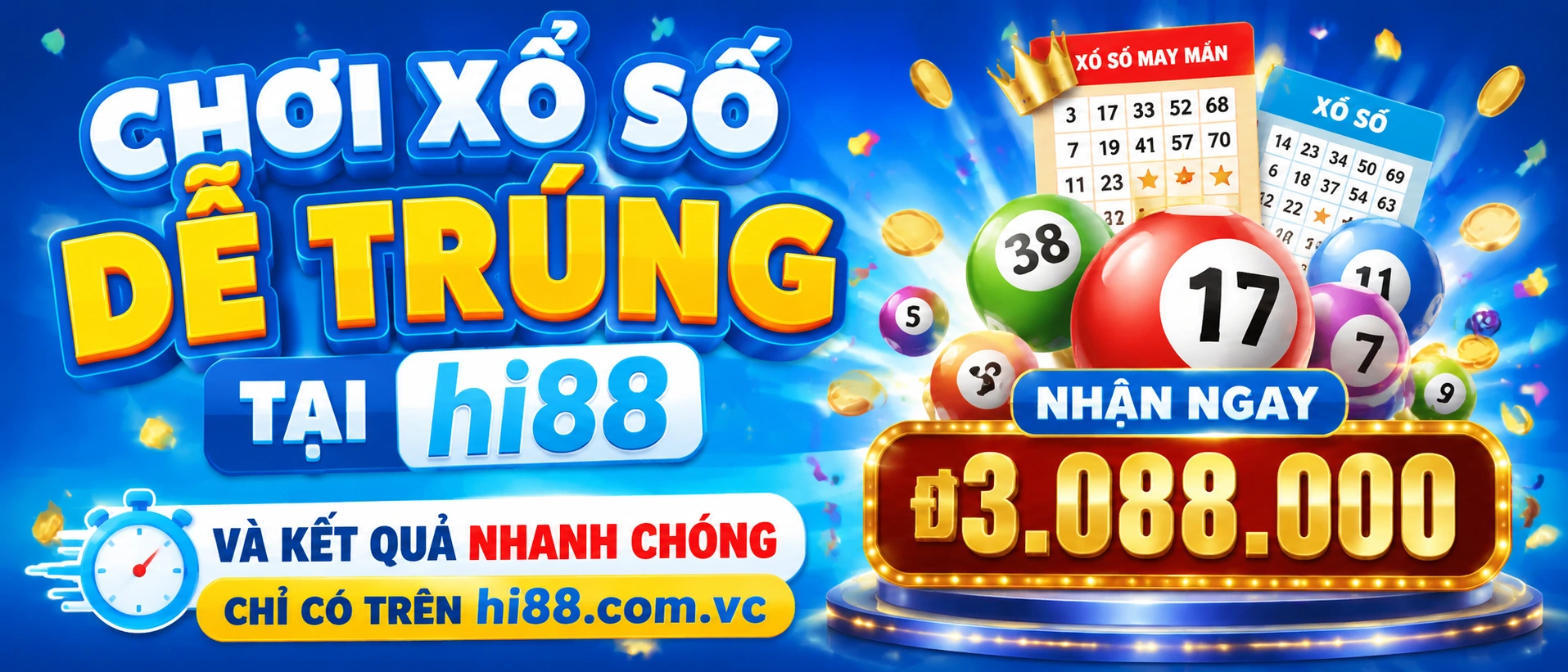 Giao diện Xổ Số HI88 với bảng kết quả và khu vực tra cứu